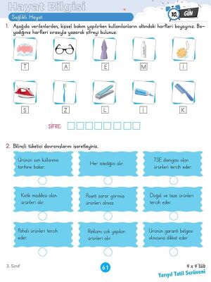 3. Sınıf 4x4’lük Yarıyıl Tatil Serüveni – Bilişsel Etkinlikler 2026 - 5