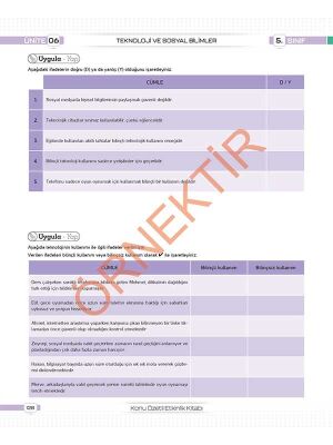 5. Sınıf Tüm Dersler Konu Özetli Yazılı Hazırlık Seti 1 ve 2. Dönem - 5
