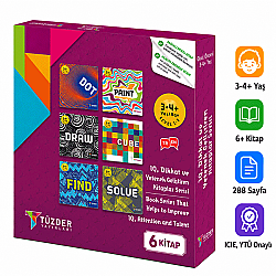 6'LI SET (3-4 Yaş) | IQ, Dikkat ve Yetenek Geliştiren Kitaplar Serisi - TÜZDER Yayınları