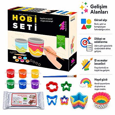 Hobi Alçı Boyama Seti Çiftli 5+ Yaş 1+ Oyuncu - 5