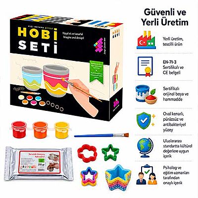 Hobi Alçı Boyama Seti Çiftli 5+ Yaş 1+ Oyuncu - 6