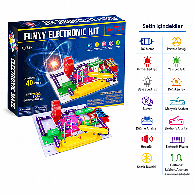 Funny Electronic Kit Eğlenceli ve Öğretici Elektronik Deney Seti 100+ Deney 5+ Yaş - 3