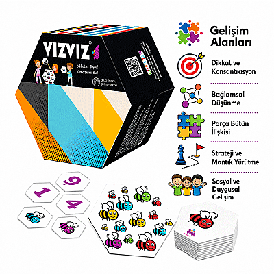 VIZ VIZ Dikkat ve Zeka Oyunu 4+ Yaş 8 Oyuncu - 5