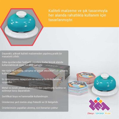 ZET Zeka Oyun-Resepsiyon-Restoran Zili Kaliteli Malzeme ve Ses 7,9x4,5 cm - 5