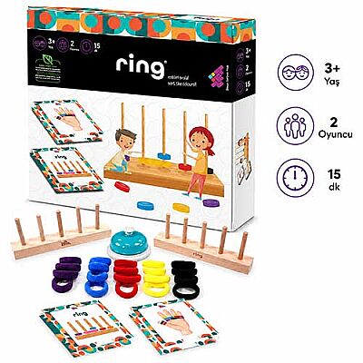 Ring Ahşap Zeka ve Akıl Oyunu 3+ Yaş 2 Oyuncu - 1