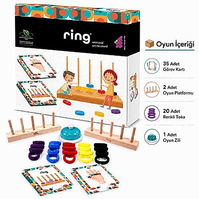Ring Ahşap Zeka ve Akıl Oyunu 3+ Yaş 2 Oyuncu - 3