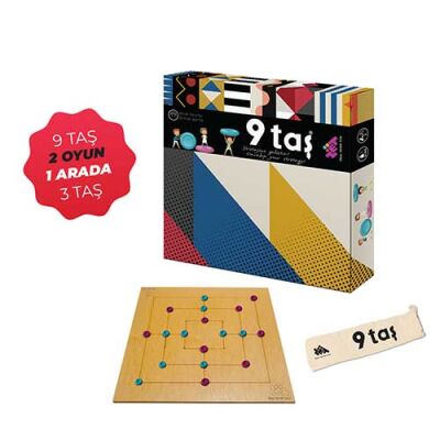 9 Taş & 3 Taş Zeka ve Akıl Oyunu 5+ Yaş 2 Oyuncu - 1