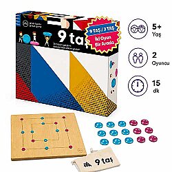 9 Taş & 3 Taş Ahşap Zeka ve Akıl Oyunu 5+ Yaş 2 Oyuncu - ZET Zeka