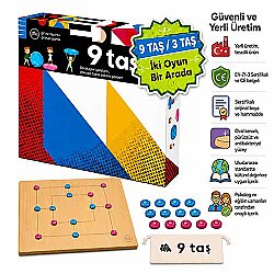 9 Taş & 3 Taş Ahşap Zeka ve Akıl Oyunu 5+ Yaş 2 Oyuncu - 4