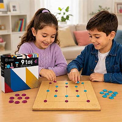9 Taş & 3 Taş Ahşap Zeka ve Akıl Oyunu 5+ Yaş 2 Oyuncu - 5