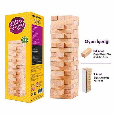 Ahşap DENGE OYUNU 54 Parça 3+ Yaş 2+ Oyuncu - 2