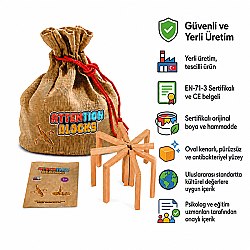 ATTENTION BLOCKS 120 Parça Doğal Ahşap Denge Oyunu 3+ Yaş 1+ Oyuncu - 6