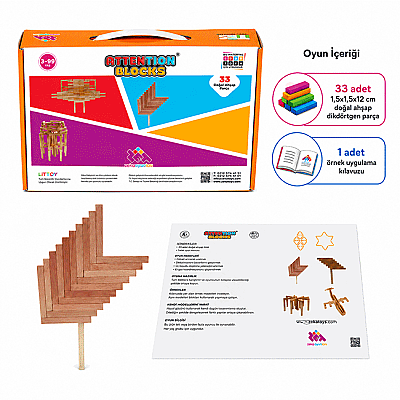 ATTENTION BLOCKS 33 Ahşap Parça Denge Oyunu 3+ Yaş 1+ Oyuncu - 3