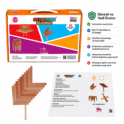 ATTENTION BLOCKS 33 Ahşap Parça Denge Oyunu 3+ Yaş 1+ Oyuncu - 7