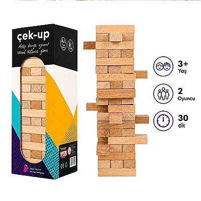 ÇEKUP Ahşap Denge Oyunu 3+ Yaş 2+ Oyuncu - 1