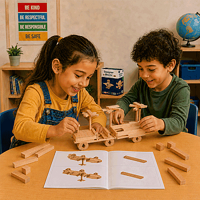 Designer Blocks 100 Doğal Ahşap Parça 3+ Yaş 1+ Oyuncu - 2