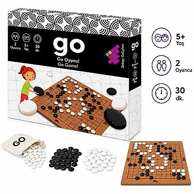 GO Ahşap Zeka ve Akıl Oyunu 5+ Yaş 2 Oyuncu (13x13 Kare) - 1