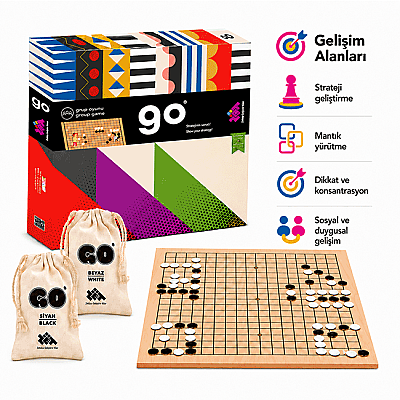 GO Strateji ve Zeka Oyunu (19x19 Turnuva Boyutu) 5+ Yaş 2 Oyuncu - 5