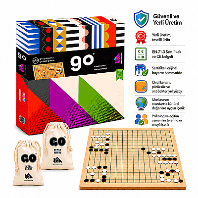 GO Strateji ve Zeka Oyunu (19x19 Turnuva Boyutu) 5+ Yaş 2 Oyuncu - 6