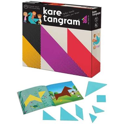 KARE TANGRAM Zeka Oyunu (7 Parça 36 Farklı Şekil) 3+ Yaş 1+ Oyuncu - 1