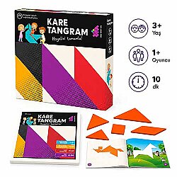 KARE TANGRAM Zeka Oyunu (7 Parça 36 Farklı Şekil) 3+ Yaş 1+ Oyuncu - ZET Zeka