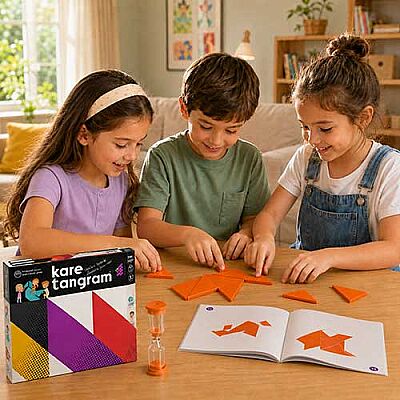 KARE TANGRAM Zeka Oyunu (7 Parça 36 Farklı Şekil) 3+ Yaş 1+ Oyuncu - 2