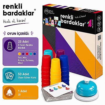 RENKLİ BARDAKLAR Zeka Oyunu 3+ Yaş 5 Oyuncu - 3