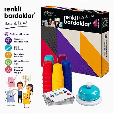 RENKLİ BARDAKLAR Zeka Oyunu 3+ Yaş 5 Oyuncu - 5