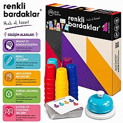 RENKLİ BARDAKLAR Zeka Oyunu 3+ Yaş 5 Oyuncu - 6