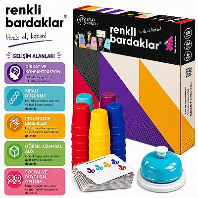 RENKLİ BARDAKLAR Zeka Oyunu 3+ Yaş 5 Oyuncu - 6