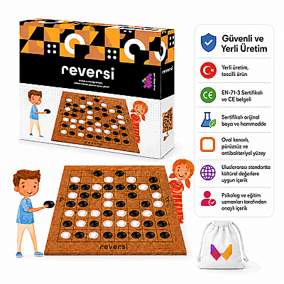 REVERSİ Ahşap Zeka ve Akıl Oyunu 5+ Yaş 2 Oyuncu - 6
