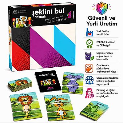 ŞEKLİNİ BUL (Animals) Zeka Oyunu 3+ Yaş 2-6 Oyuncu - 6