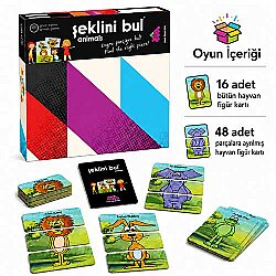 ŞEKLİNİ BUL (Animals) Zeka Oyunu 3+ Yaş 2-6 Oyuncu - 2