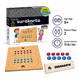 SURAKARTA & XOX (2 Oyun 1 Arada) Ahşap Zeka Oyunu 5+ Yaş 2 Oyuncu - ZET Zeka