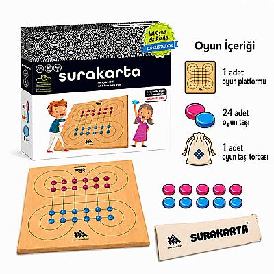 SURAKARTA & XOX (2 Oyun 1 Arada) Ahşap Zeka Oyunu 5+ Yaş 2 Oyuncu - 3