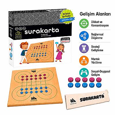 SURAKARTA & XOX (2 Oyun 1 Arada) Ahşap Zeka Oyunu 5+ Yaş 2 Oyuncu - 4
