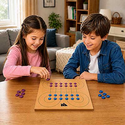 SURAKARTA & XOX (2 Oyun 1 Arada) Ahşap Zeka Oyunu 5+ Yaş 2 Oyuncu - 6