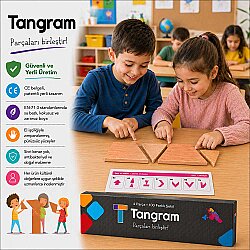 T-TANGRAM Ahşap Zeka ve Akıl Oyunu 5+ Yaş 1+ Oyuncu - 2