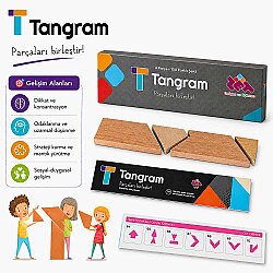 T-TANGRAM Ahşap Zeka ve Akıl Oyunu 5+ Yaş 1+ Oyuncu - 5