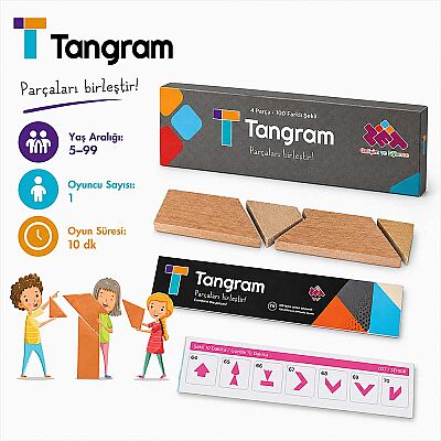 T-TANGRAM Ahşap Zeka ve Akıl Oyunu 5+ Yaş 1+ Oyuncu - 1