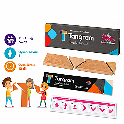 T-TANGRAM Ahşap Zeka ve Akıl Oyunu 5+ Yaş 1+ Oyuncu - ZET Zeka
