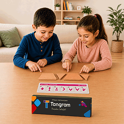 T-TANGRAM Ahşap Zeka ve Akıl Oyunu 5+ Yaş 1+ Oyuncu - 3