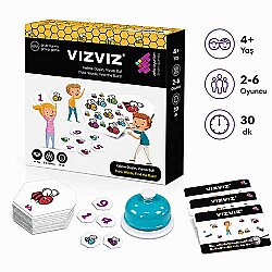 VIZ VIZ Dikkat ve Zeka Oyunu + Zil 4+ Yaş 8 Oyuncu - ZET Zeka