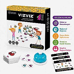 VIZ VIZ Dikkat ve Zeka Oyunu + Zil 4+ Yaş 8 Oyuncu - 5