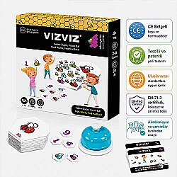 VIZ VIZ Dikkat ve Zeka Oyunu + Zil 4+ Yaş 8 Oyuncu - 6