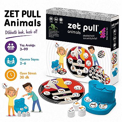 ZET PULL Animals Zeka ve Akıl Oyunu 3+ Yaş 2-6 Oyuncu - 1