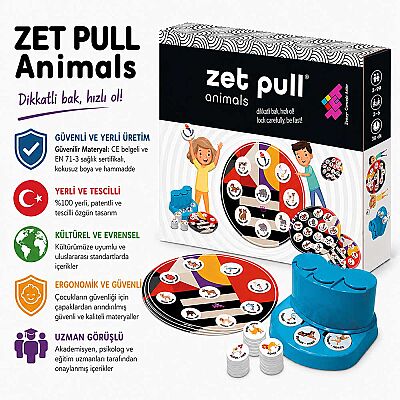 ZET PULL Animals Zeka ve Akıl Oyunu 3+ Yaş 2-6 Oyuncu - 5