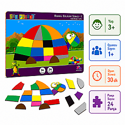 ZET PUZZLE Animal Colours Series-1 Kaplumbağa|Turtle - ZET Zeka