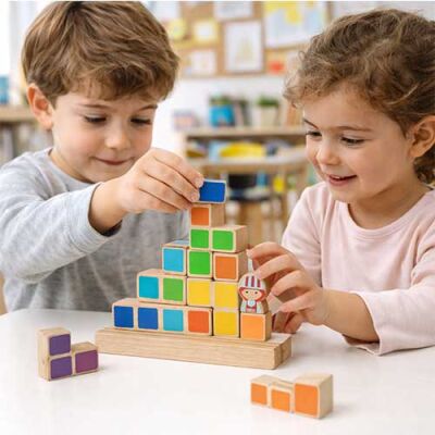 ZET TOWER (Küçük Mühendisler) Ahşap Zeka ve Akıl Oyunu 3+ Yaş 1+ Oyuncu - 5