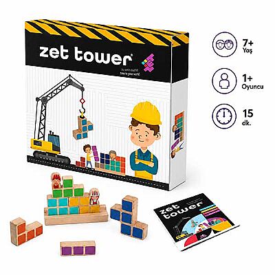 ZET TOWER (Küçük Mühendisler) Ahşap Zeka ve Akıl Oyunu 3+ Yaş 1+ Oyuncu - 1